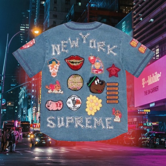 Sportswear Baseball Jersey Supreme New York 2021 🆕 PatchWork